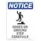 Signmission OSHA Notice, 5" Height, Hoses On Ground Step Sign With Symbol, 5" X 3.5", Portrait OS-NS-D-35-V-13519 - alternate 1